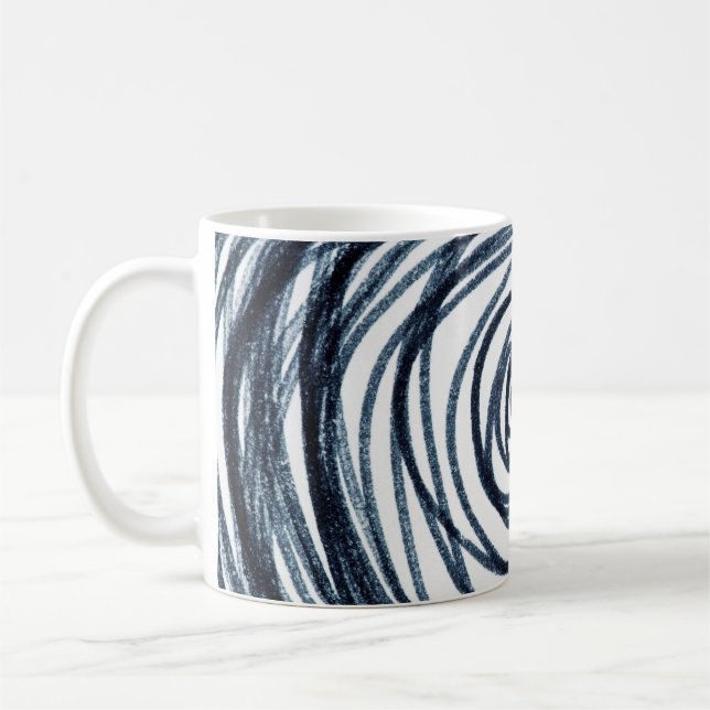 Hand-drawn circles spiral pattern with abstract do kaffeetasse (Links)