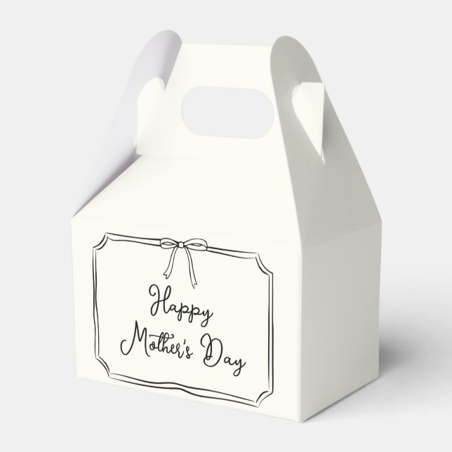 Hand Drawn Coquette Bow Happy Mother Day Geschenk Geschenkschachtel (Vorderseite)