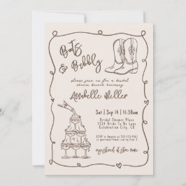 Hand Drawn Country Bridal Shower Einladung