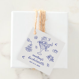 Hand Drawn Cowgirl Bachelorette Weekend Geschenkanhänger