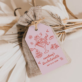 Hand Drawn Cowgirl Bachelorette Weekend Geschenkanhänger