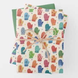 Hand Drawn Cozy Winter  Wrapping Paper Set Geschenkpapier Set