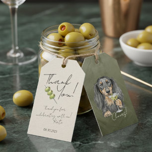 Hand Drawn Dackel Martini Doodle Vielen Dank Geschenkanhänger