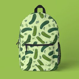 Hand Drawn Dill Pickle Muster Bedruckter Rucksack