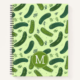 Hand Drawn Dill Pickle Muster Notizbuch