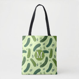 Hand Drawn Dill Pickle Muster Tasche