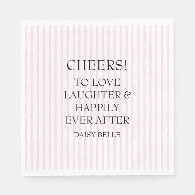 Hand Drawn Doodle Bridal Shower Pink Serviette (Vorderseite)