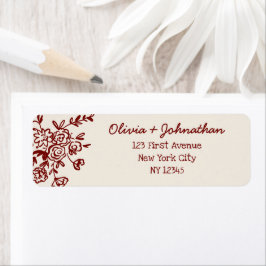 Hand Drawn Doodles Wedding Return Address