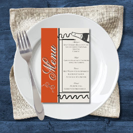 Hand Drawn Elegant Simple Red & Cream Wedding  Flyer