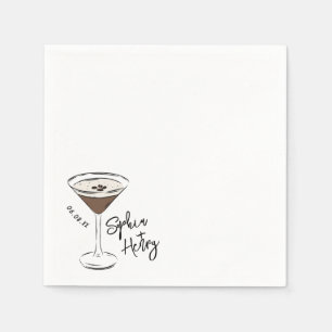 Hand Drawn Espresso Martini Cocktail Serviette
