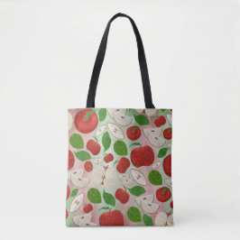 Hand Drawn Fall Apple Pattern Tote Bag
