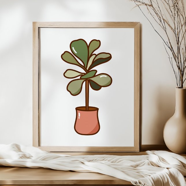 Hand-Drawn Fiddle Leaf Fig Plant Art Poster (Von Creator hochgeladen)