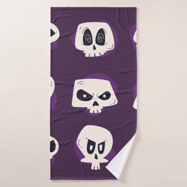 Hand drawn flat dia de muertos skulls collection s (Serviette de bain)