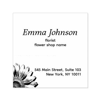 Hand-Drawn Floral Accent | Custom Business Rubber  Permastempel