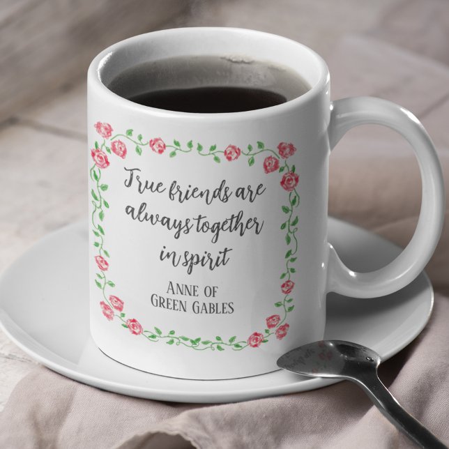 Hand-Drawn Floral Literary Friendship Quote Kaffeetasse (Von Creator hochgeladen)