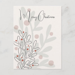 Hand drawn florar Christmas mistletoe Postkarte