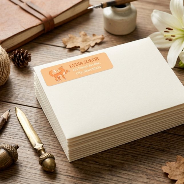 Hand Drawn Fox Custom Return Address Labels (Von Creator hochgeladen)