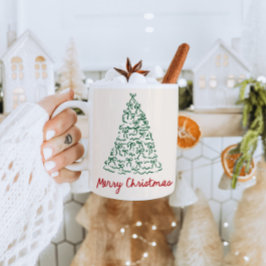Hand Drawn Frohe Weihnachts-Tasse Kaffeetasse