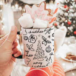 Hand Drawn Frohe Weihnachts-Tasse Tasse