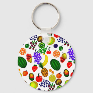 Hand Drawn Fruit Medley Pattern Schlüsselanhänger