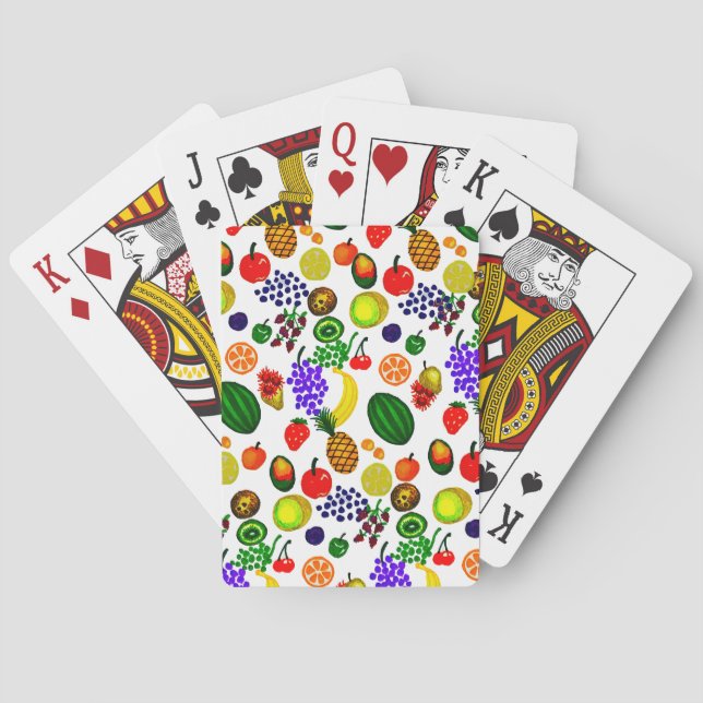Hand Drawn Fruit Medley Pattern Spielkarten (Rückseite)