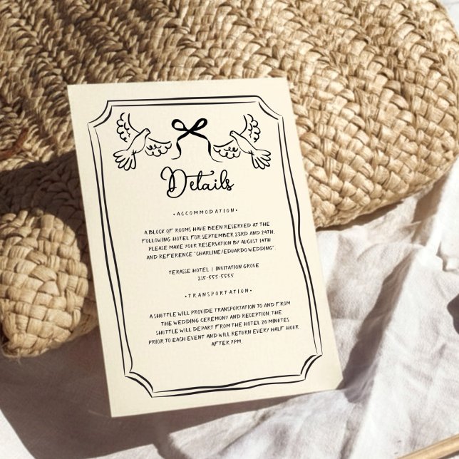 Hand drawn Funky Doodle Wedding Details Einladung (Von Creator hochgeladen)