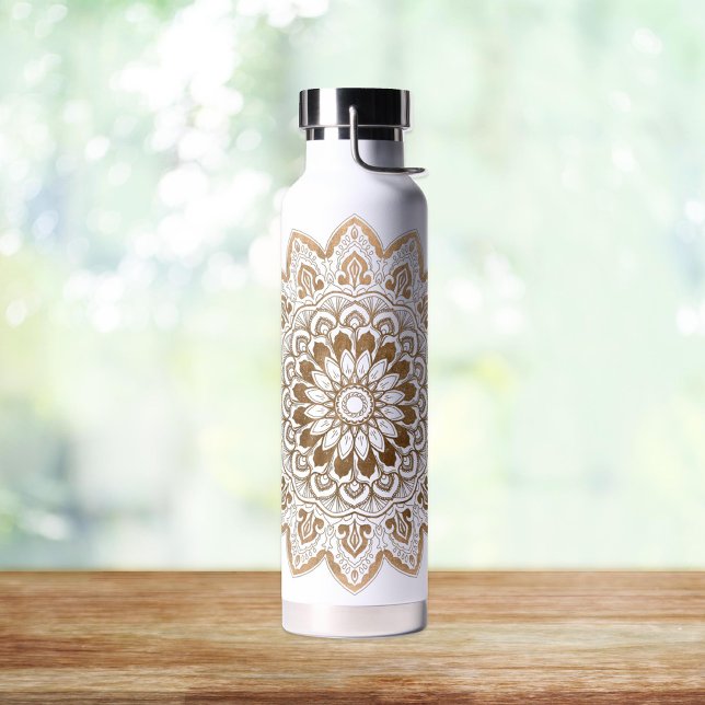 Hand Drawn Gold Mandala Trinkflasche (Von Creator hochgeladen)