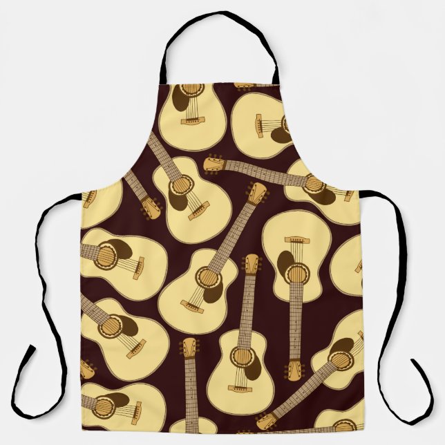 Hand drawn guitar seamless pattern schürze (Vorderseite)