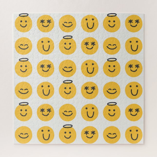 Hand Drawn Happy Emoji Pattern (Vertikal)