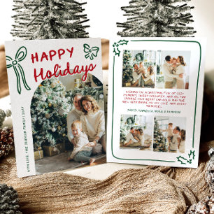 Hand Drawn Happy Holidays Arch Foto Weihnachten