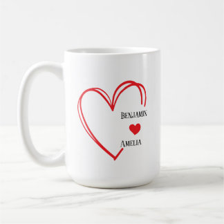 hand drawn heart couple Valentine’s Day mugs Kaffeetasse