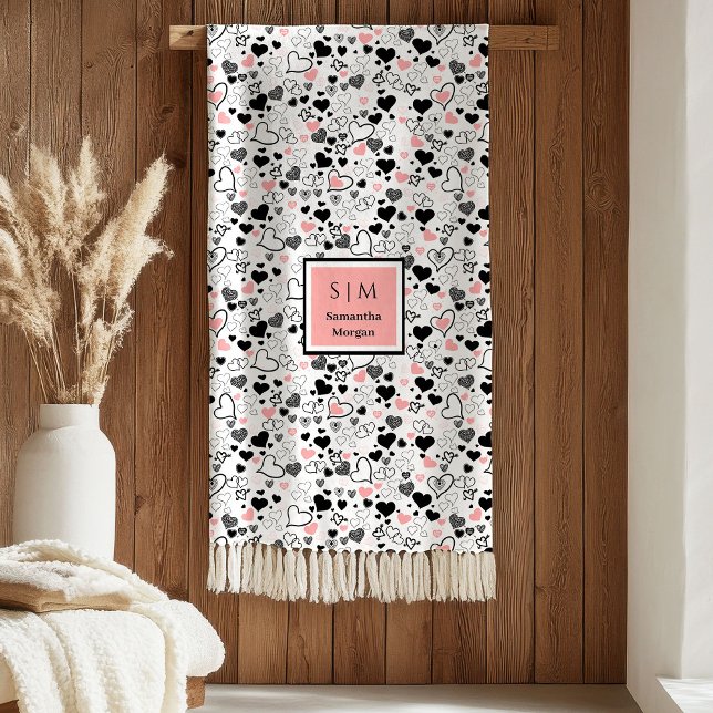 Hand Drawn Hearts Romantic Wedding Love Gift Art  Fleecedecke (Hand Drawn Hearts Romantic Wedding Love Gift Art blanket

)