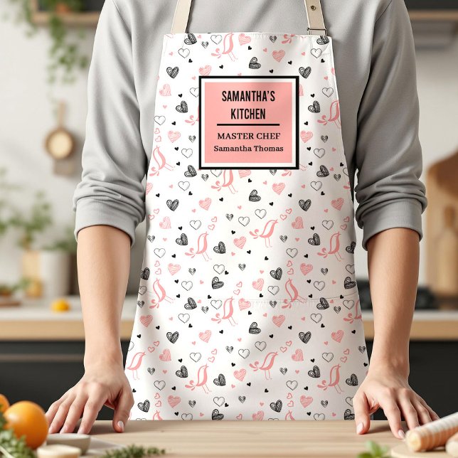 Hand Drawn Hearts Sweet Anniversary Love Gift   Schürze (Hand Drawn Hearts Sweet Anniversary Love Gift Apron)