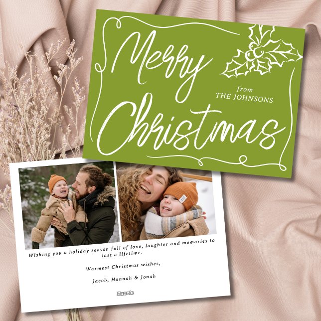 Hand Drawn Holly Berry Olive 2 Foto Weihnachten (Von Creator hochgeladen)