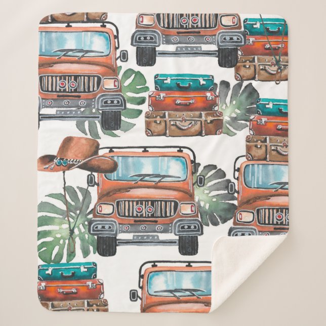 Hand drawn illustration. Watercolor seamless patte Sherpadecke (Vorderseite)