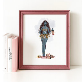 Hand drawn Kali maa, Indian art Poster