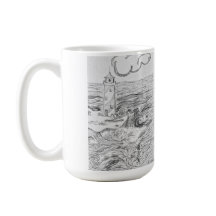 Hand drawn light House on mug