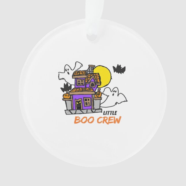 Hand Drawn Little Boo Crew Halloween Ornament (Vorderseite)
