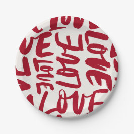 Hand-Drawn Love Pattern Playful Modern Romantic  Pappteller