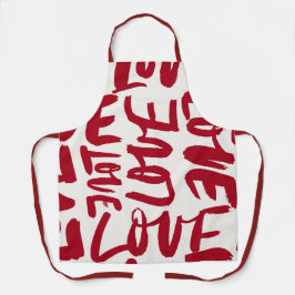 Hand-Drawn Love Pattern Playful Modern Romantic  Schürze