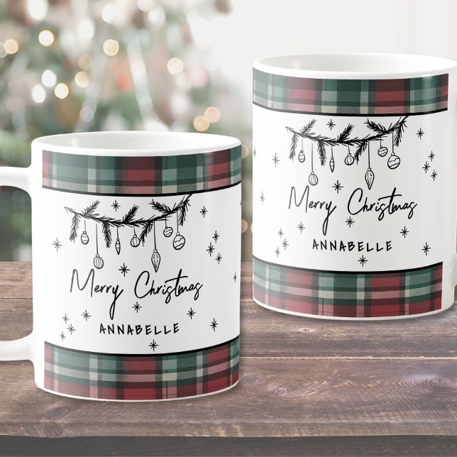 Hand Drawn Merry Christmas Kaffeetasse (Hand Drawn Merry Christmas Coffee Mug)