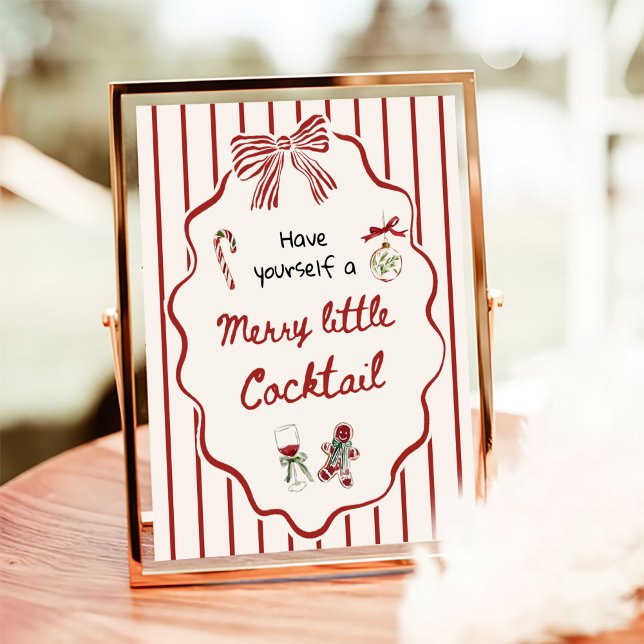 Hand Drawn Merry Little Cocktail Christmas Bar Poster (Von Creator hochgeladen)