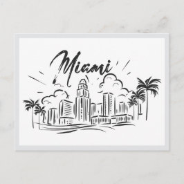 Hand drawn Miami Florida USA Postkarte