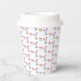 Hand-Drawn Mushroom Paper Cups Pappbecher