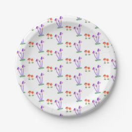 Hand-Drawn Mushroom Plates Pappteller