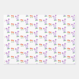 Hand-Drawn Mushroom Wrapping Paper Geschenkpapier Set