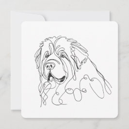 Hand Drawn Newfoundland Minimalist Line Art Einladung