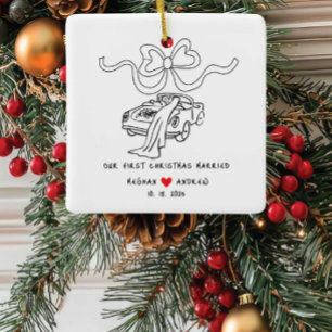 Hand Drawn Newlyred Weihnachten Keramikornament