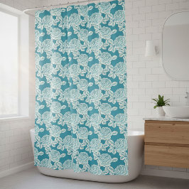 Hand Drawn Peony Floral Duschvorhang