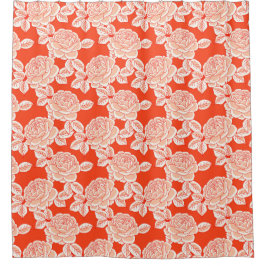Hand Drawn Peony Floral Duschvorhang